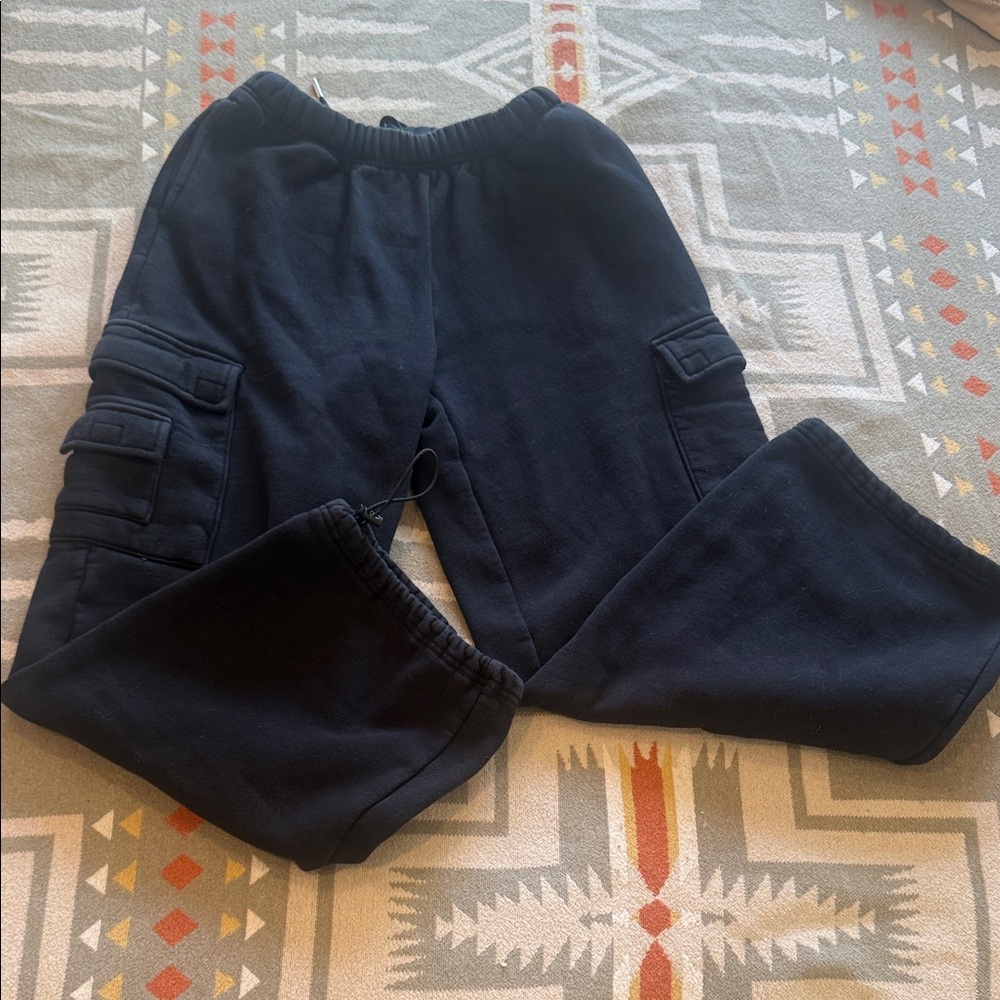 YoungLA Black Flare Cargo Pants